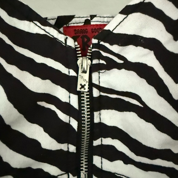 Tripp NYC Daang Goodman Zebra Striped Cotton Bra Top - Picture 2 of 7